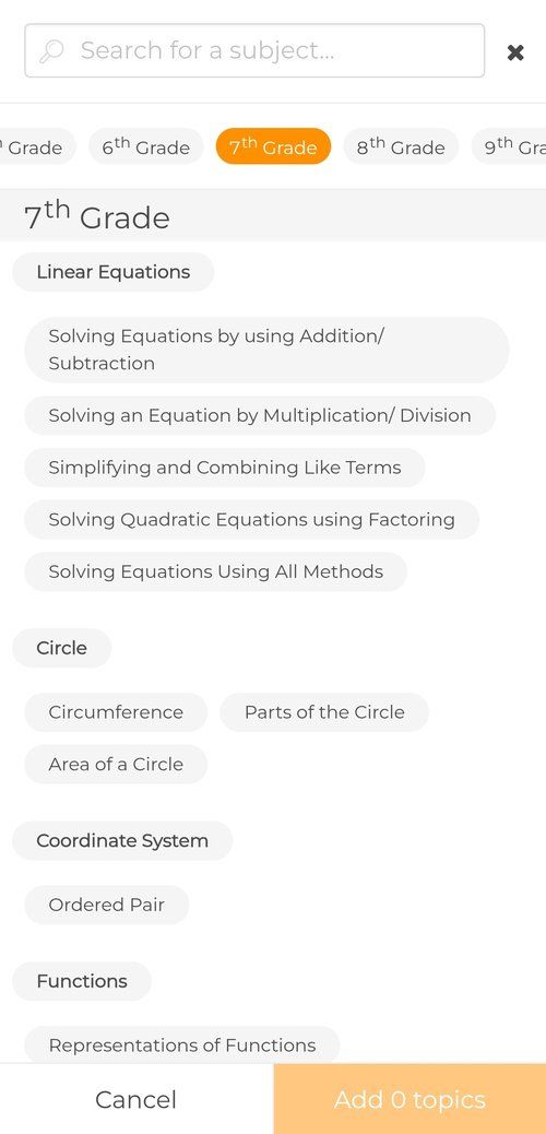 Tutorela's curriculum aligned material