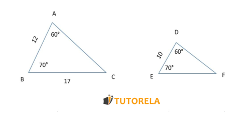 The ratio of similarity is obtained by dividing the corresponding sides of two similar figures