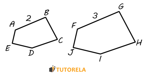 The two pentagons in the illustration are similar