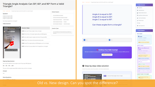 Old vs. New Question Page design