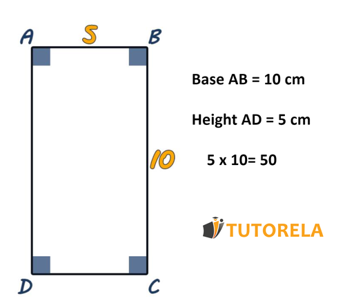 v -How to calculate the area of a rectangle in verticlal