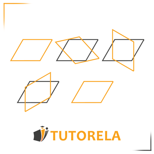 Diagram illustrating rotational symmetry in a parallelogram. Various parallelograms are shown with different rotations, emphasizing how the shapes remain congruent after rotations of specific angles. Featured in a guide about understanding rotational symmetry in parallelograms.