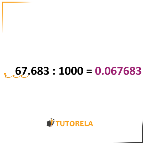 7a - we will move the decimal point 3 steps to the left and we will obtain