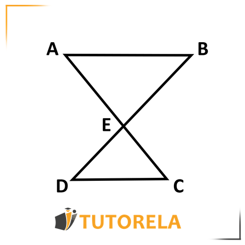 Geometric diagram demonstrating Thales&#x27; Theorem. The diagram features intersecting triangles ABC and DEC with a common vertex at point E, forming proportional line segments. Clear labeling of points A, B, C, D, and E.