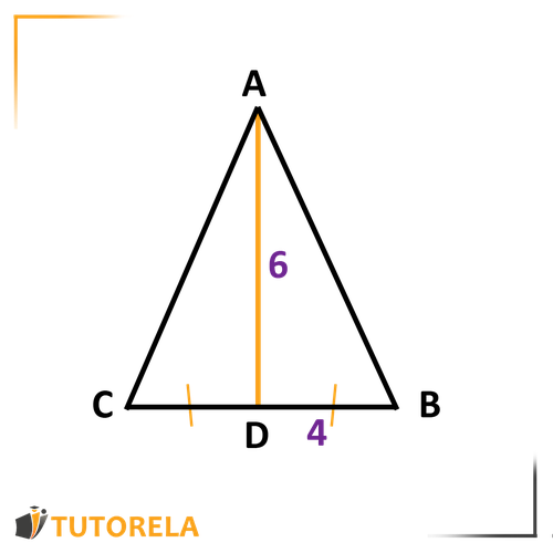 Diagram of triangle ABC with median AD labeled. The length of median AD is shown as 6 units, and segment BD is labeled as 4 units, highlighting the geometric properties of a triangle&#x27;s median.