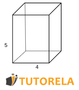 Exercise 6 - The length of the orthohedron is equal to 5 cm and the width is 4 cm.