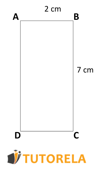 rectangle image that side AB is equal to 2 cm and side BC is equal to 7 cm