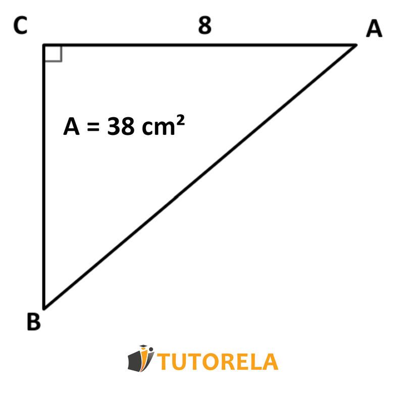 5.a The area of the triangle is equal to 38 cm²