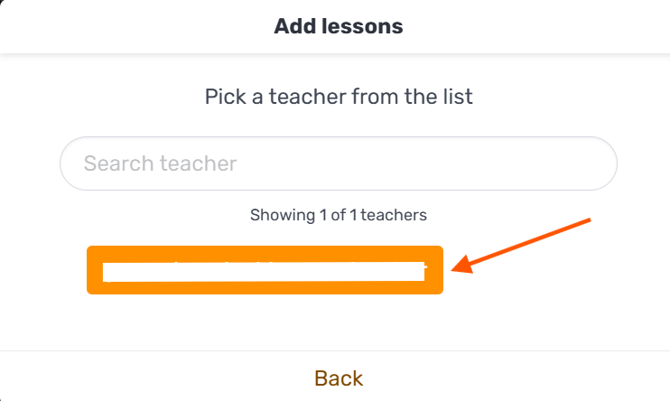 Then select the relevant tutor from your list of tutors
