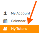 The tutor's details appear in the "My tutors" tab in your account on the platform