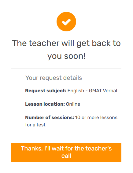 Answer all the questions, and once you submit the form, a confirmation message appears