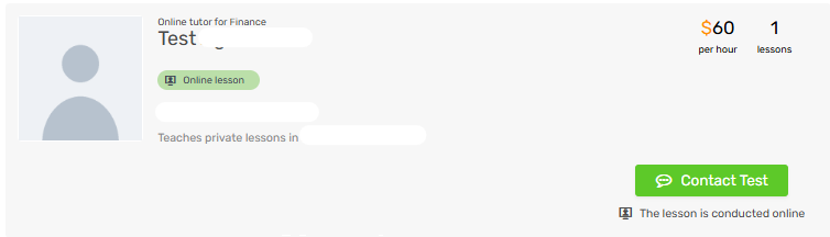 In the search results, they can reach out to the tutor using the "Contact" button
