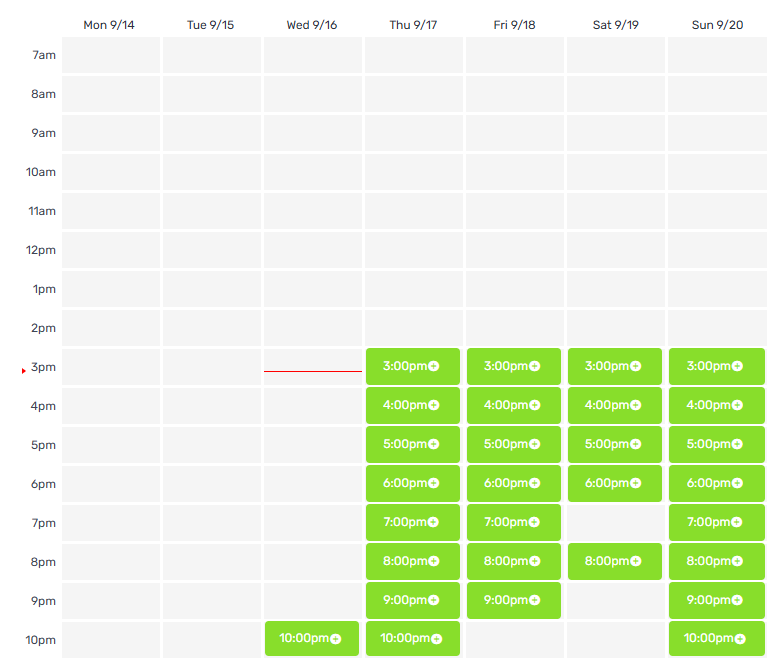 Or through the tutor's calendar