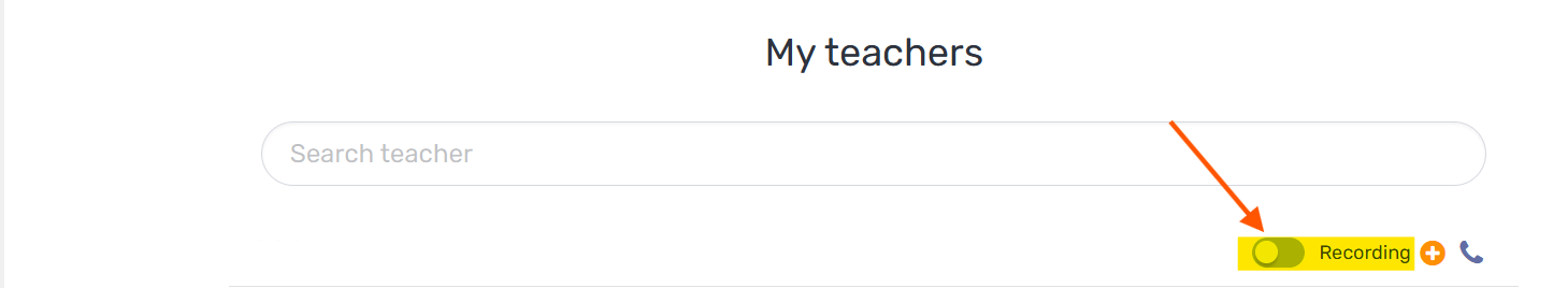 You can choose whether to record all lessons with a tutor through the "My tutors" list