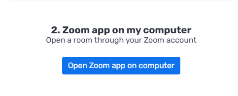 You can open the online lesson through the Zoom App by choosing this option
