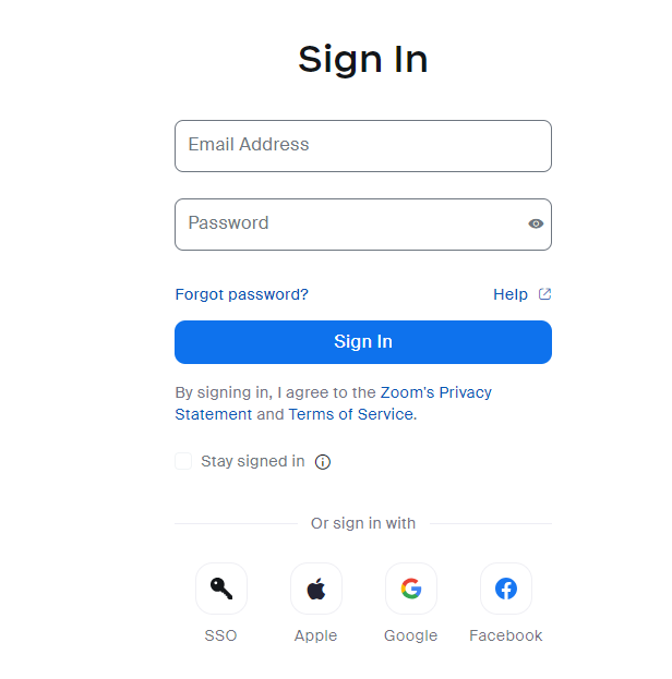 The lesson runs from your own Zoom account, so if you're not already signed in, sign in to your personal Zoom account fi