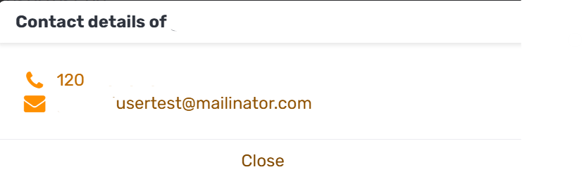 Clicking it reveals the tutor's contact details, which you can use to get in touch