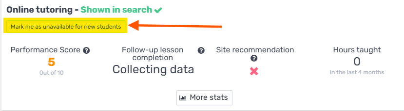 You can request to stop receiving new requests using the following buttons