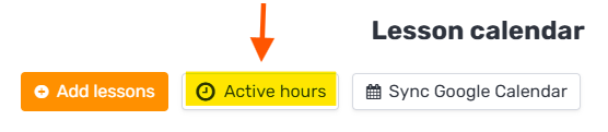 Or, from your tutor calendar, click the "Availability hours" button